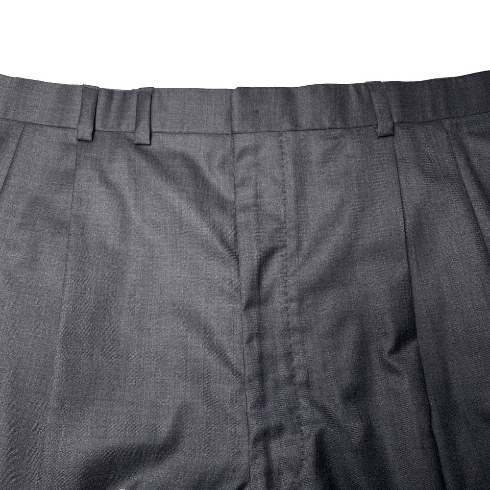 Oxxford Clothes Bespoke Dress Trousers (42x31 Cuffed) Double Pleated Dark Gray